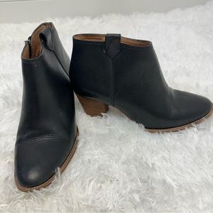 Madewell Black Leather Billie Ankle Boots Booties w/side zipper Sz.8.5
